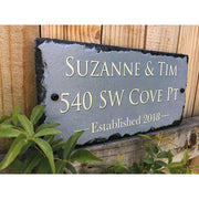 Customizable Slate Home Address House Sign - Name, Address, Established Date Handmade and Personalized