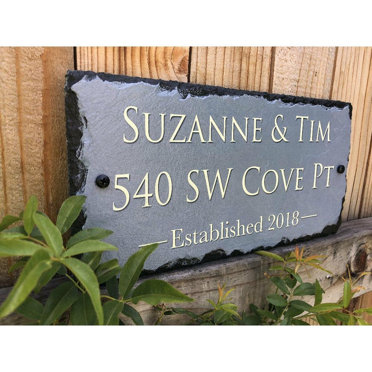 Customizable Slate Home Address House Sign - Name, Address, Established Date Handmade and Personalized