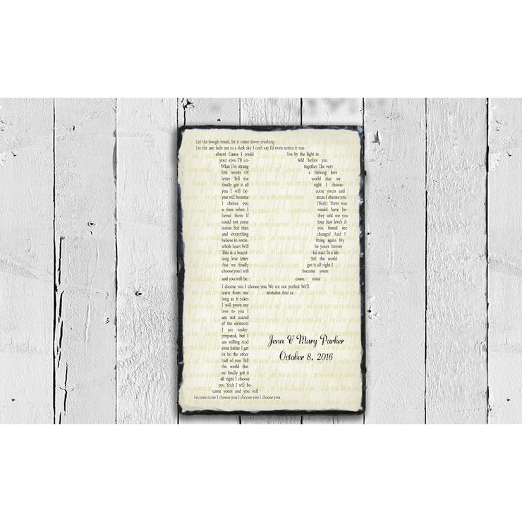 Handmade and Customizable Slate Song Lyric Sign - Letter Lyric Plaque - Sassy Squirrel Ink