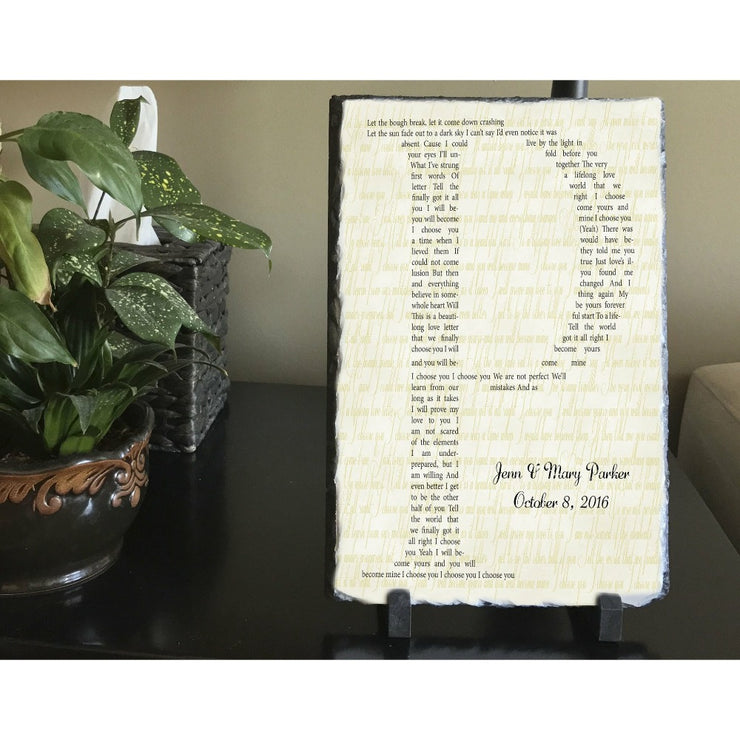 Handmade and Customizable Slate Song Lyric Sign - Letter Lyric Plaque - Sassy Squirrel Ink