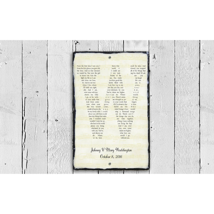 Handmade and Customizable Slate Song Lyric Sign - Letter Lyric Plaque - Sassy Squirrel Ink