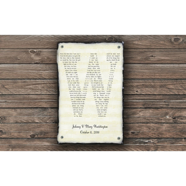 Handmade and Customizable Slate Song Lyric Sign - Letter Lyric Plaque - Sassy Squirrel Ink