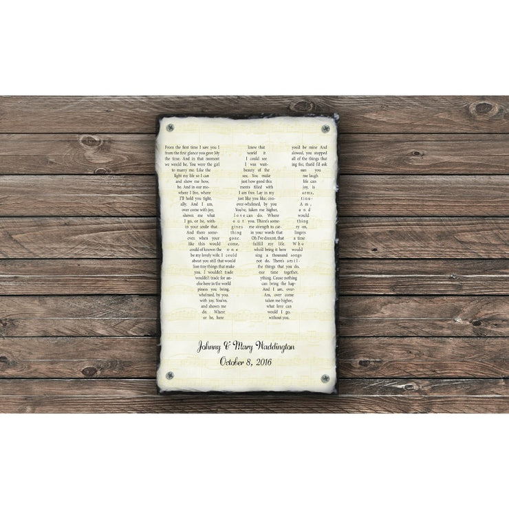 Handmade and Customizable Slate Song Lyric Sign - Letter Lyric Plaque - Sassy Squirrel Ink