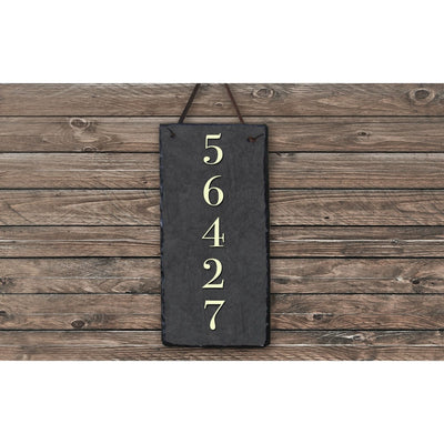 Handmade and Customizable Slate Home Number Sign - Tall House Number Plaque - Sassy Squirrel Ink