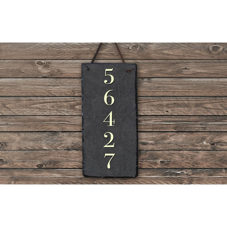 Handmade and Customizable Slate Home Number Sign - Tall House Number Plaque - Sassy Squirrel Ink