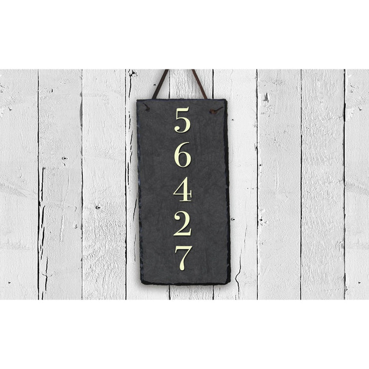 Handmade and Customizable Slate Home Number Sign - Tall House Number Plaque - Sassy Squirrel Ink