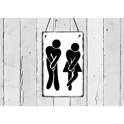 Handmade and Customizable Slate Bathroom Sign - Ladies and Gents - Sassy Squirrel Ink