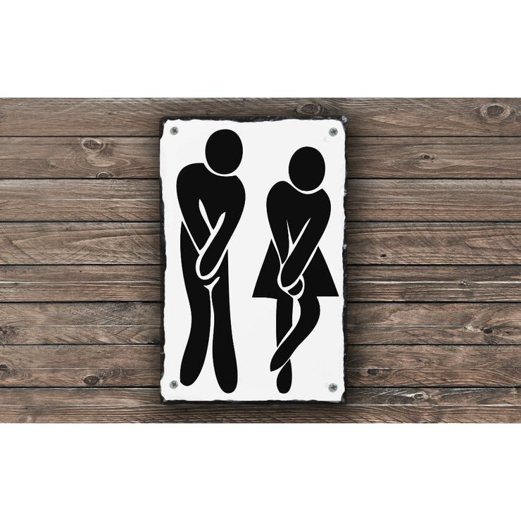 Handmade and Customizable Slate Bathroom Sign - Ladies and Gents - Sassy Squirrel Ink
