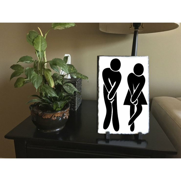 Handmade and Customizable Slate Bathroom Sign - Ladies and Gents - Sassy Squirrel Ink