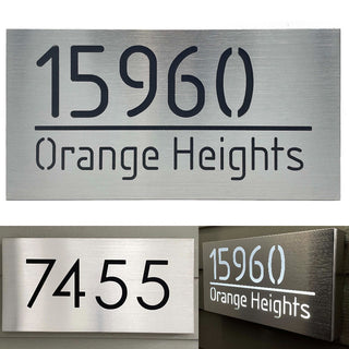 An illuminated Aluminum house sign that looks great during the...