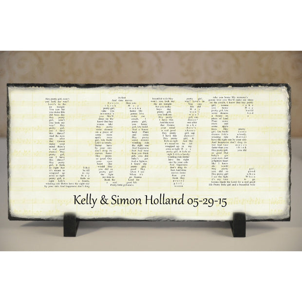 Handmade and Customizable Slate Song Lyric Sign - Love Lyric Plaque - Sassy Squirrel Ink