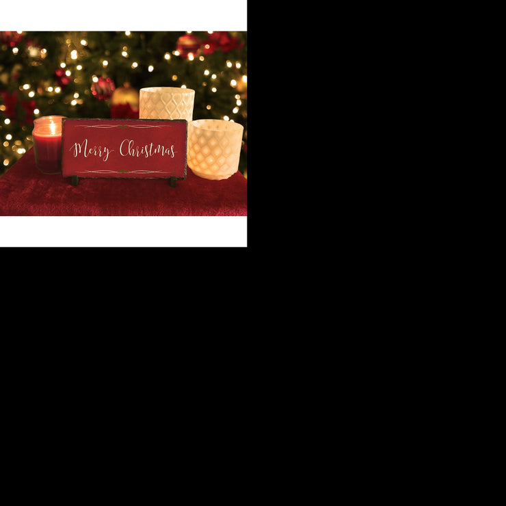 Handmade and Customizable Slate Holiday Address Sign - Merry Christmas Plaque - Sassy Squirrel Ink