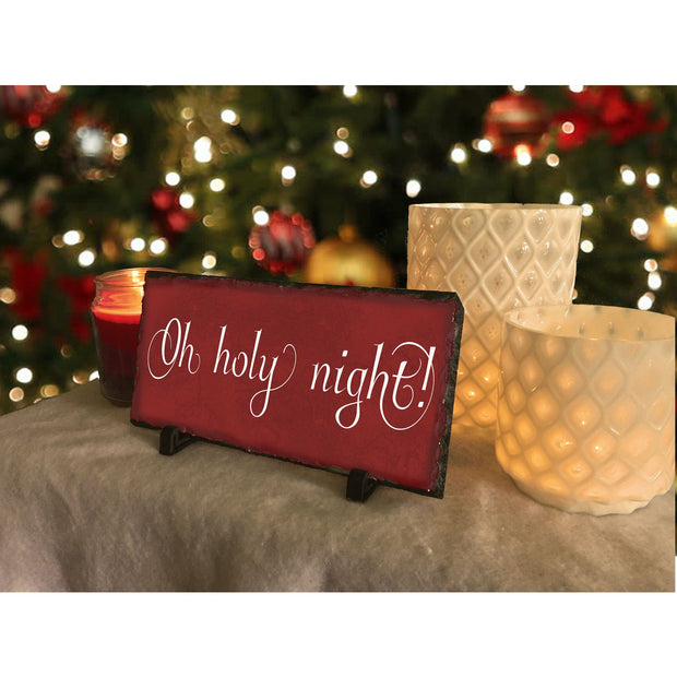 Handmade and Customizable Slate Holiday Sign - Oh Holy Night - Sassy Squirrel Ink