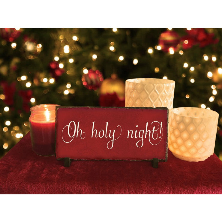 Handmade and Customizable Slate Holiday Sign - Oh Holy Night - Sassy Squirrel Ink