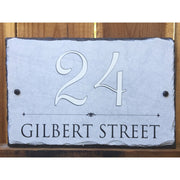 Customizable Slate Home Address House Sign - Light Grey - Handmade and Personalized