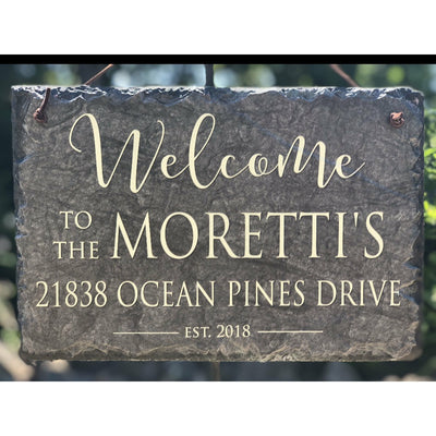 Customizable Slate Welcome Sign - Home Address Plaque - Handmade and Personalized