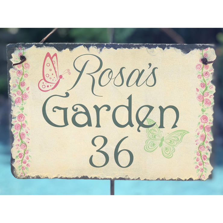 Customizable Slate Garden Sign - Handmade and Personalized