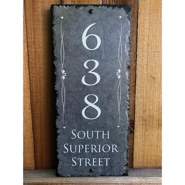 Customizable Slate House Number Sign - Tall House Number Plaque - Handmade and Personalized