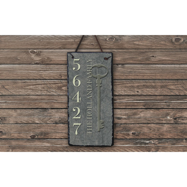 Handmade and Customizable Slate Home Number Sign - Tall House Number Plaque - Sassy Squirrel Ink