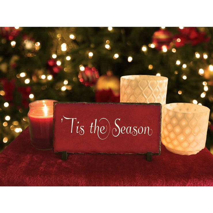 Handmade and Customizable Slate Holiday Sign - Tis the Season - Sassy Squirrel Ink
