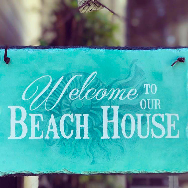 Handmade and Customizable Slate Home Sign - Welcome To Our Beach House - Sassy Squirrel Ink