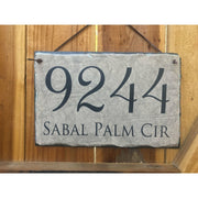 Handmade and Customizable Slate Home Address Sign - Light Beige - Sassy Squirrel Ink