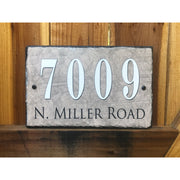 Handmade and Customizable Slate Home Address Sign - Light Beige - Sassy Squirrel Ink