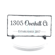 Handmade and Customizable Slate Home Address Sign - Date Established - Sassy Squirrel Ink