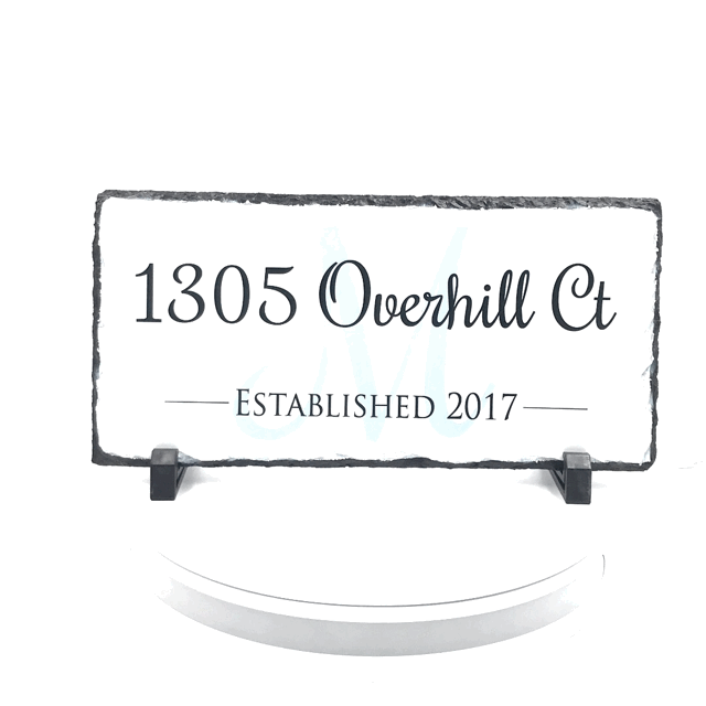 Handmade and Customizable Slate Home Address Sign - Date Established - Sassy Squirrel Ink