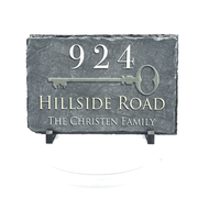 Handmade and Customizable Slate Home Address Sign - Key Plaque - Sassy Squirrel Ink