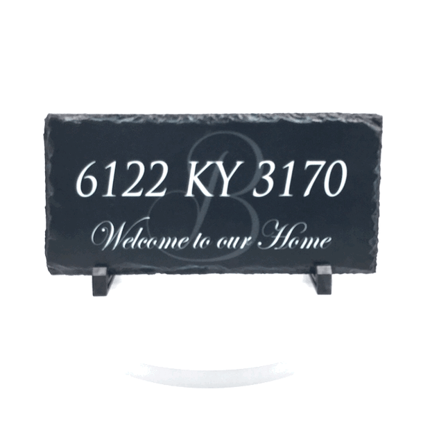 Handmade and Customizable Slate Home Address Sign - Welcome To Our Home - Sassy Squirrel Ink