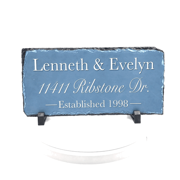 Handmade and Customizable Slate Home Address Sign - Name, Address, Date Established - Sassy Squirrel Ink
