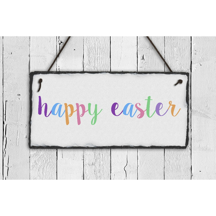 Handmade and Customizable Slate Easter Sign - Happy Easter - Sassy Squirrel Ink