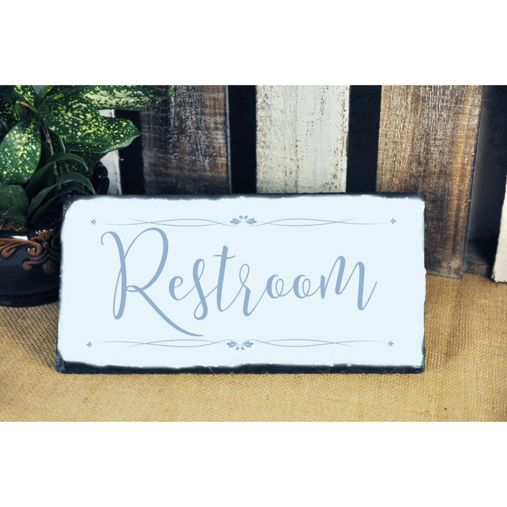 Handmade and Customizable Slate Bathroom Sign - Restroom Plaque - Sassy Squirrel Ink