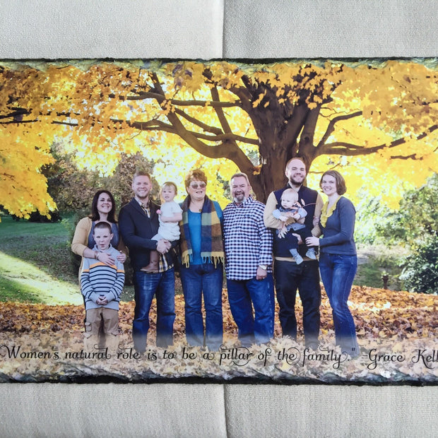 Customizable Slate Photograph - Handmade and Personalized Photo Plaque Color or B/W with your choice of text
