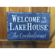 Handmade and Customizable Slate Home Sign - Personalized Welcome To The Lake House Plaque - Sassy Squirrel Ink
