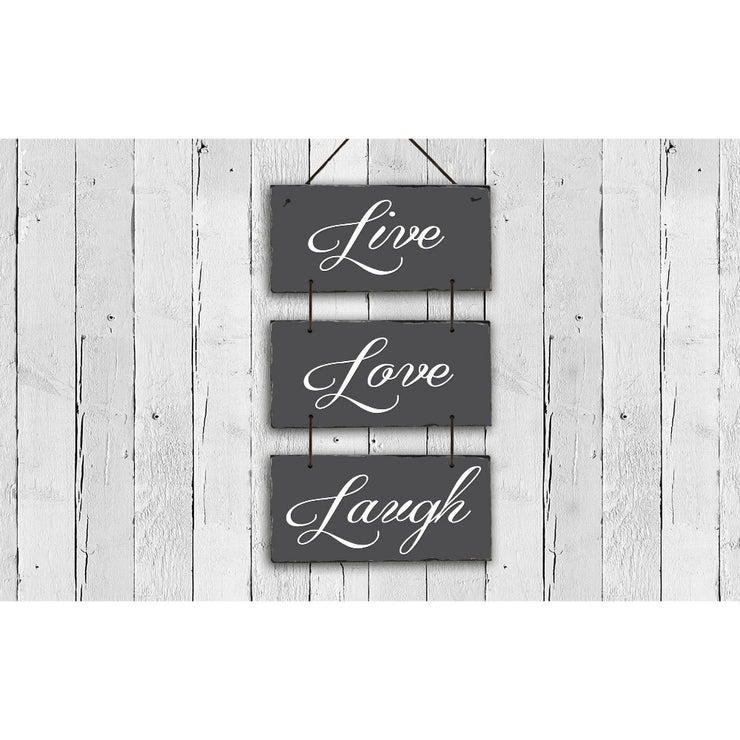 Handmade and Customizable Slate Home Sign - Live Love Laugh - Sassy Squirrel Ink