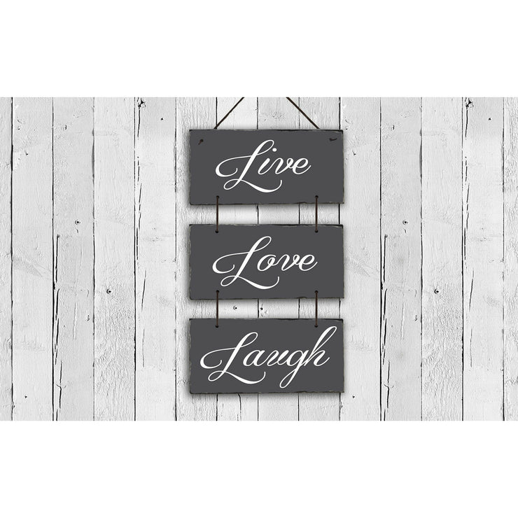 Handmade and Customizable Slate Home Sign - Live Love Laugh - Sassy Squirrel Ink