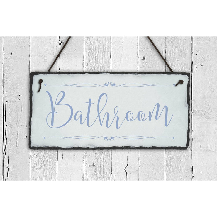 Handmade and Customizable Slate Bathroom Sign - Sassy Squirrel Ink